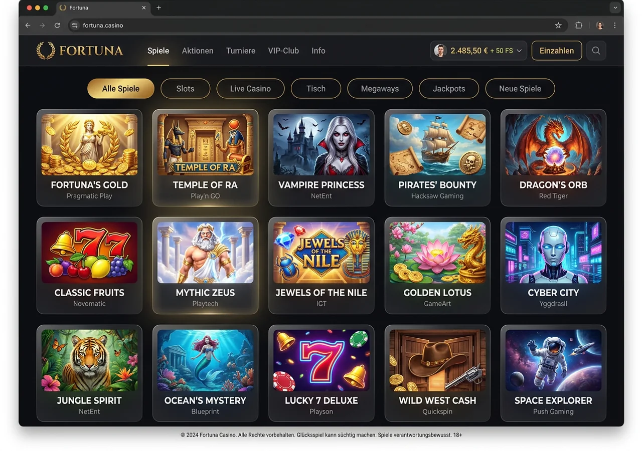 Spielangebot bei Fortuna – Fortuna
