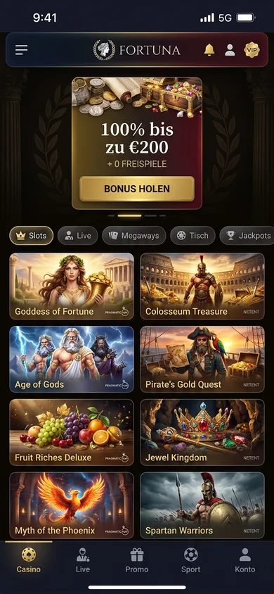 Mobile Erfahrung im Browser – Fortuna